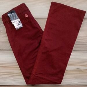 NWT Volcom Burgundy Bootcut Mid-rise Denim Jeans Size 1